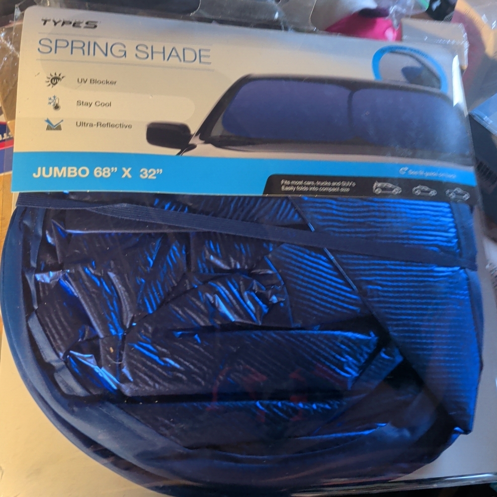 Blue Jumbo Car Sun Shade